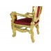 FixtureDisplays® 6' Throne Chair Carved Lion Gothic Gold Color Church Party Photoshoot Tradeshow, Made from Solid Wood and Fibre Glass, Ships LTL Truck Service Requires Contact Info 15425